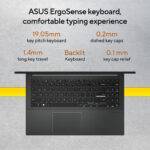 ASUS ErgoSense keyboard typing experience and physical webcam shield for instant privacy.
