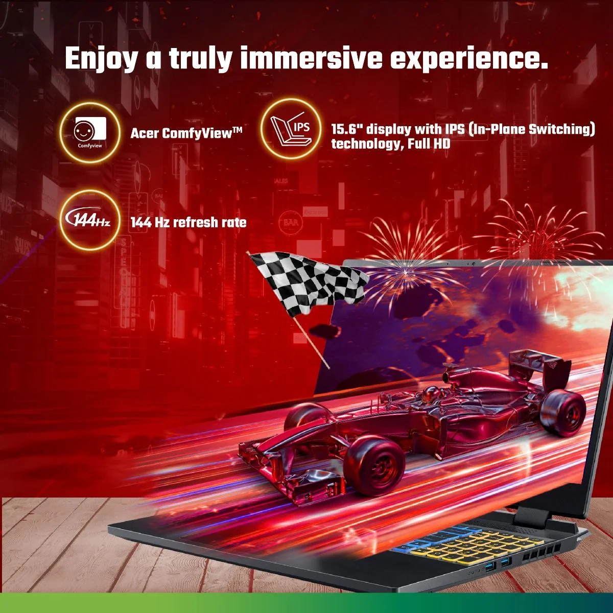ACER NITRO 5 AMD Breaking the Sound Barrier Better audio delivers a competitive edge as well as a more immersive experience through dual 2W speakers. With DTS:X® Ultra, sounds are clear and can be delivered in a 3D spatial soundscape, allowing you to hear where your opponents are coming from with pinpoint precision.