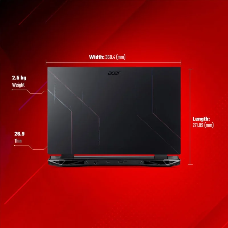 ACER NITRO 5 Dominating Specs Reign over the game world with the combined power of an 12th Gen Intel® Core™ i7 processor1 and up to NVIDIA® GeForce RTX™ 30 Series GPUs(fully optimized for maximum MGP). Configure your laptop for top speed and massive storage with two slots for GEN 4 M.2 PCIe and up to 32GB of DDR4 3200 RAM.