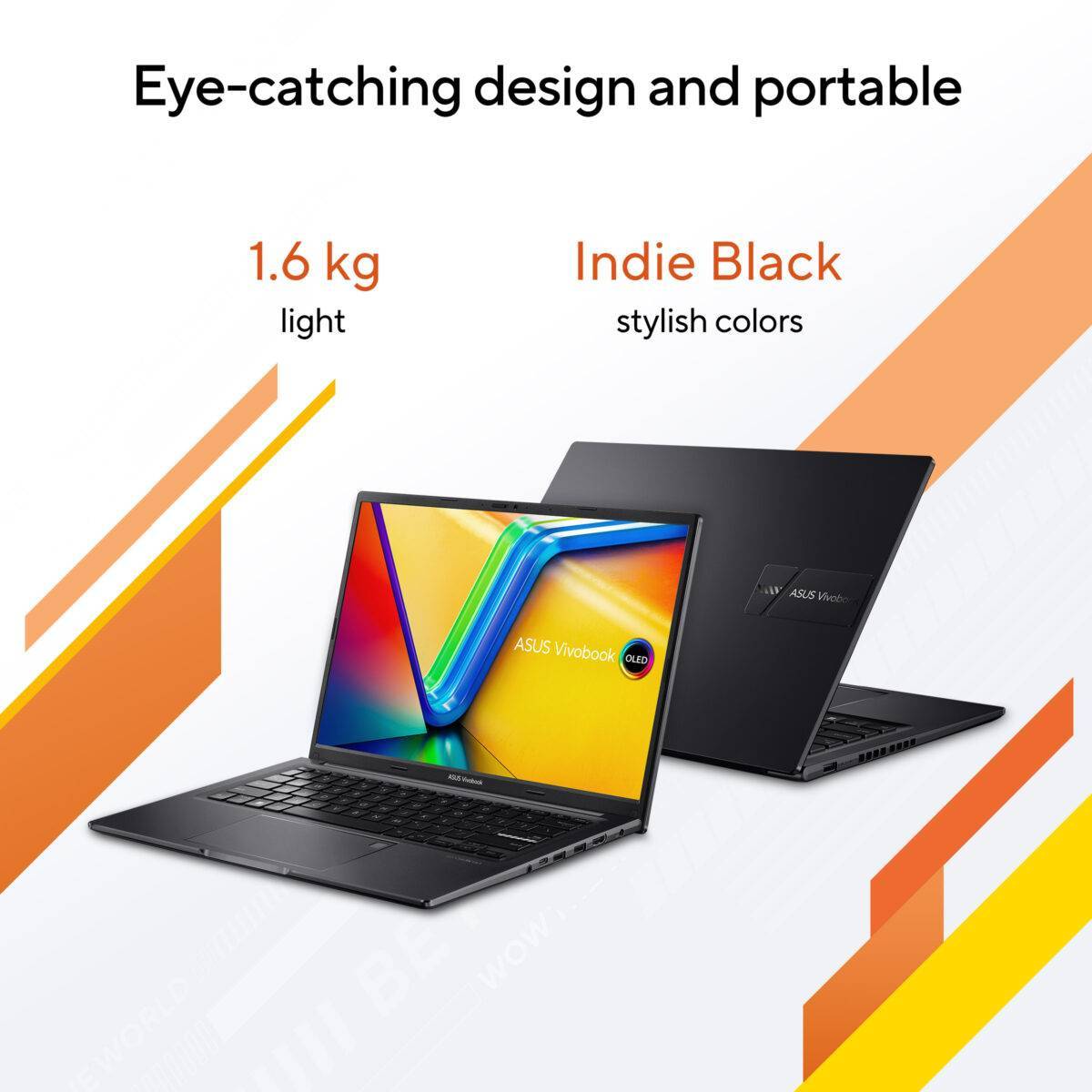 ASUS Vivobook 14 OLED M1405YA-KM741WS / M1405YA-KM541WS Fast charging support, you can charge a low battery to 60% in as little as 49 minutes so you’ll be up and running quicker than ever.