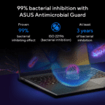 ASUS Vivobook 15X OLED K3504VA ASUS Antimicrobial Guard is proven to inhibit bacterial growth by 99% with at least three years of protection.