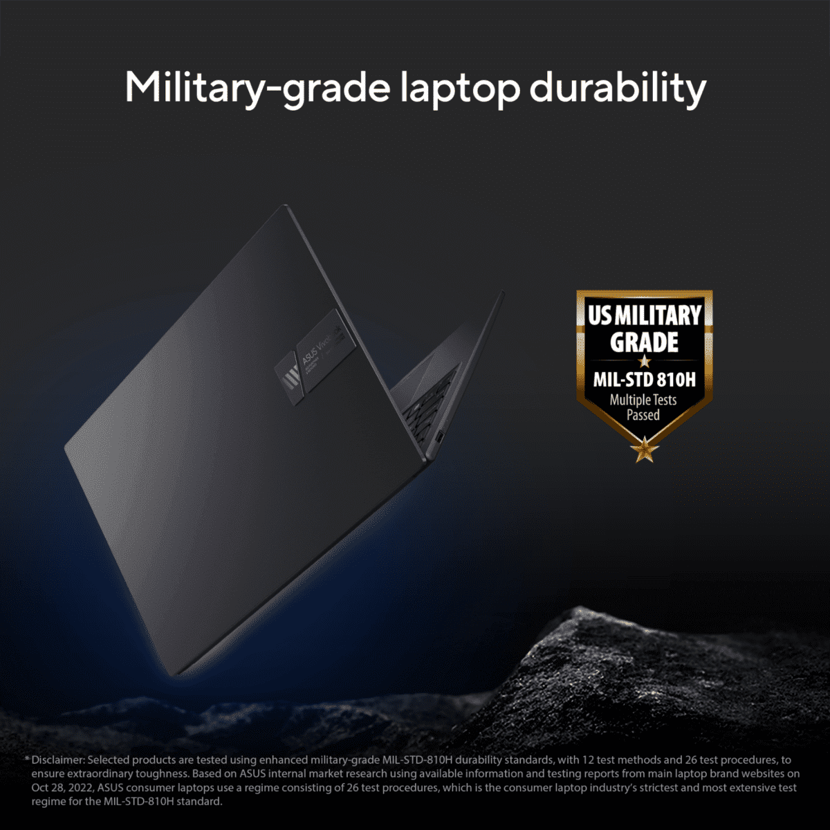 ASUS Vivobook 15X OLED K3504VA Tested to US MIL-STD-810H military-grade for reliability and durability.