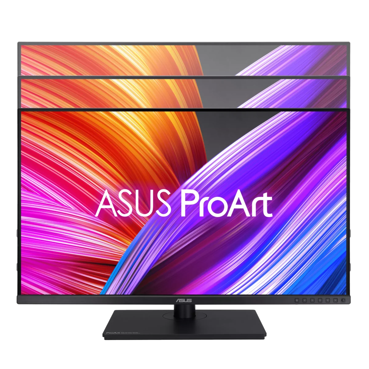 The asus proart tv is shown on a black background.